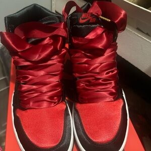 Nike Women's Red and Black High-Top Sneakers